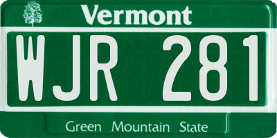 VT license plate WJR281
