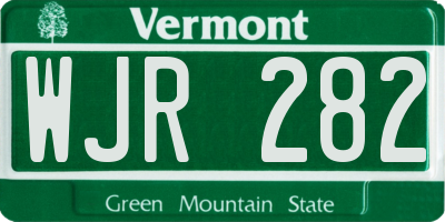 VT license plate WJR282