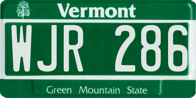 VT license plate WJR286