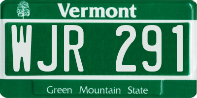VT license plate WJR291