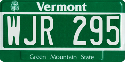 VT license plate WJR295