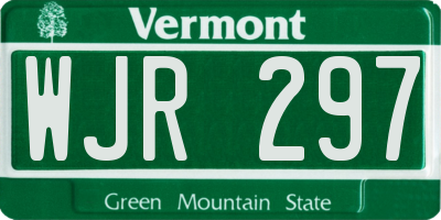 VT license plate WJR297