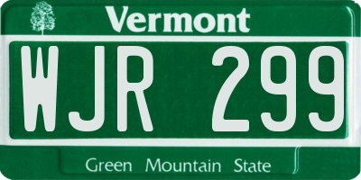 VT license plate WJR299