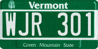 VT license plate WJR301