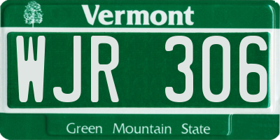 VT license plate WJR306
