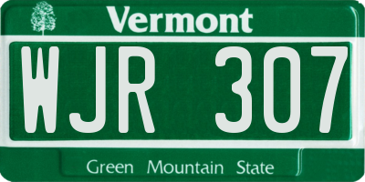 VT license plate WJR307