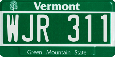 VT license plate WJR311