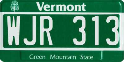 VT license plate WJR313
