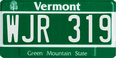 VT license plate WJR319