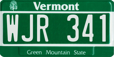 VT license plate WJR341