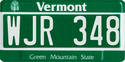 VT license plate WJR348