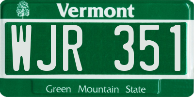 VT license plate WJR351