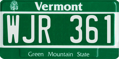 VT license plate WJR361