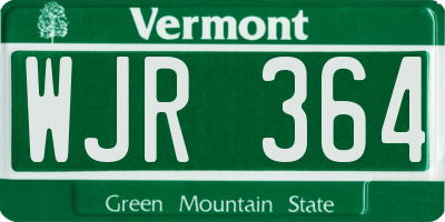 VT license plate WJR364