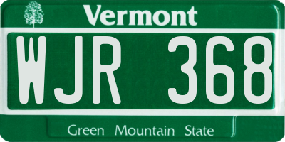 VT license plate WJR368