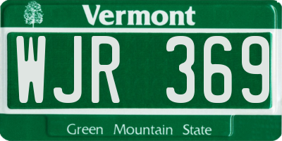 VT license plate WJR369