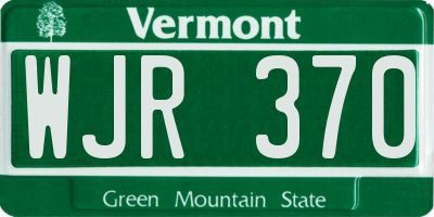 VT license plate WJR370