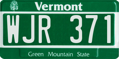 VT license plate WJR371
