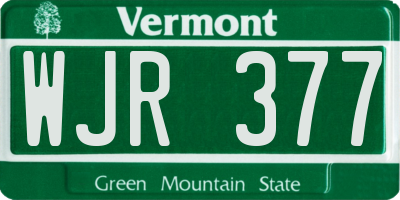 VT license plate WJR377