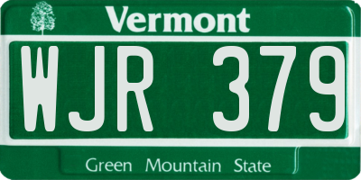 VT license plate WJR379