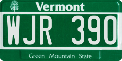 VT license plate WJR390