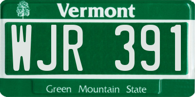 VT license plate WJR391