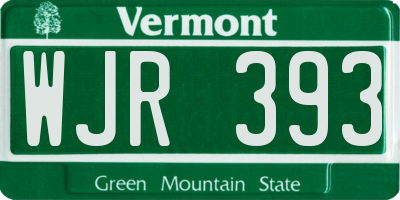 VT license plate WJR393