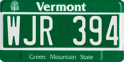 VT license plate WJR394