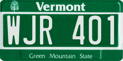 VT license plate WJR401