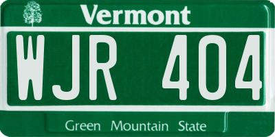 VT license plate WJR404