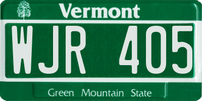 VT license plate WJR405