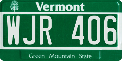 VT license plate WJR406