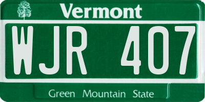 VT license plate WJR407