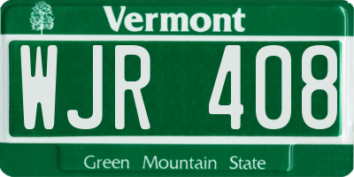 VT license plate WJR408