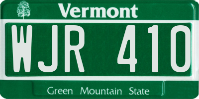 VT license plate WJR410