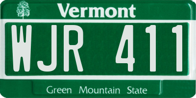 VT license plate WJR411