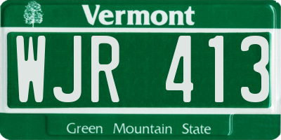 VT license plate WJR413