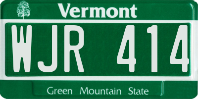VT license plate WJR414