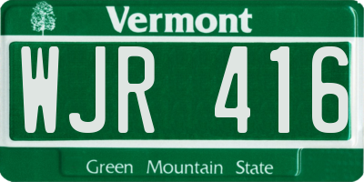 VT license plate WJR416