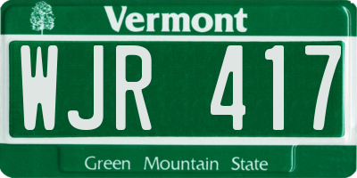 VT license plate WJR417