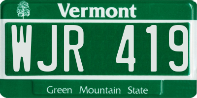 VT license plate WJR419