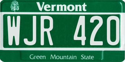 VT license plate WJR420