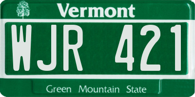 VT license plate WJR421