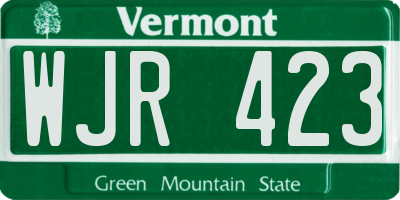 VT license plate WJR423