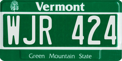VT license plate WJR424
