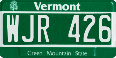 VT license plate WJR426