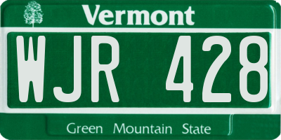 VT license plate WJR428