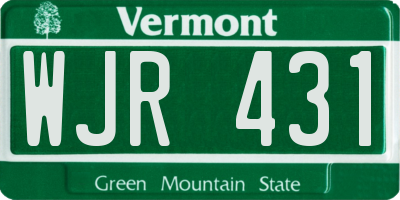 VT license plate WJR431