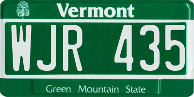 VT license plate WJR435