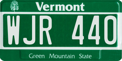 VT license plate WJR440